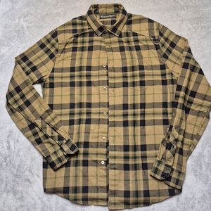 Under Armour Men's Casual Plaid Shirt - Tan and Black